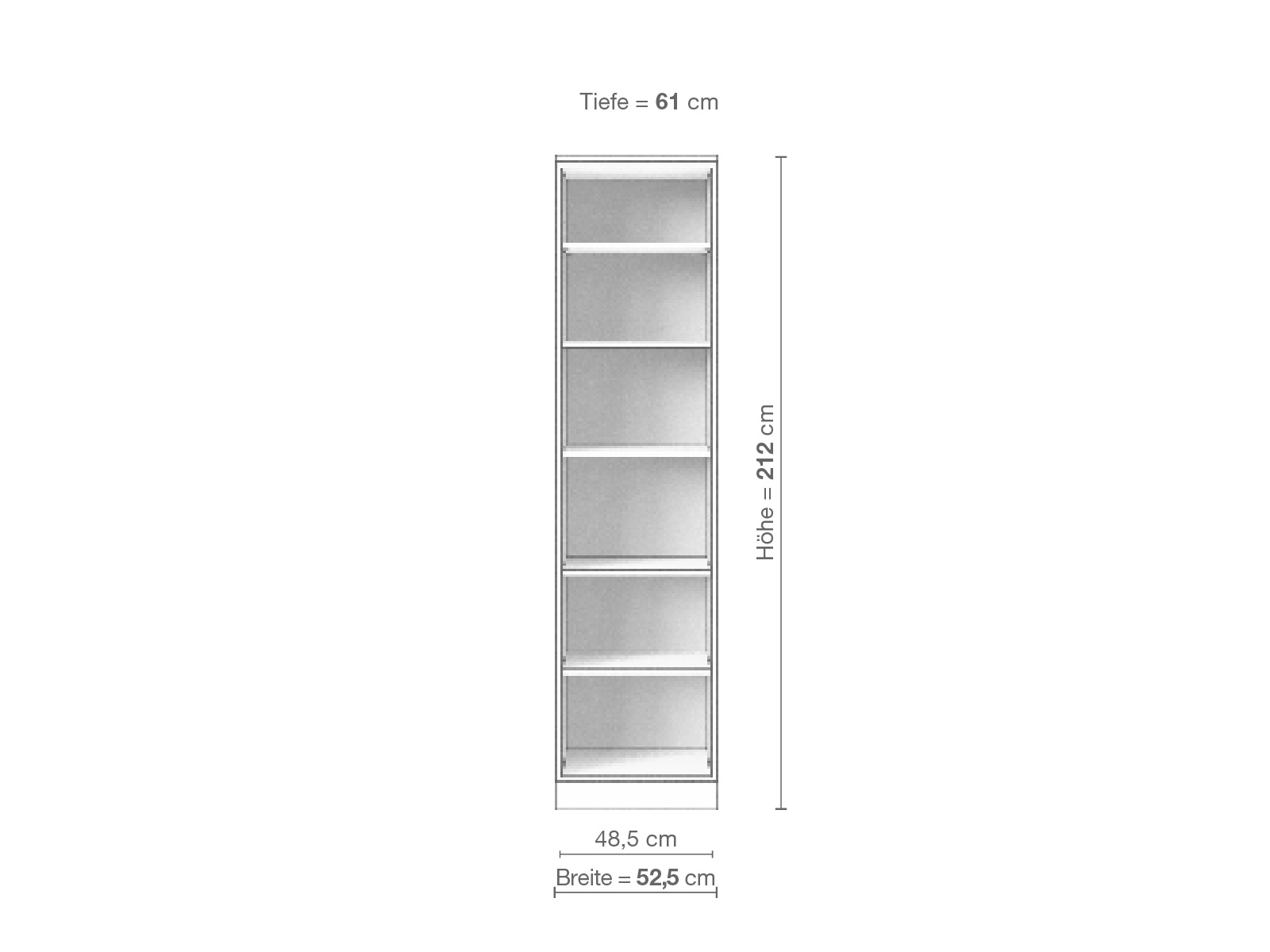 Buchenschrank „Ramon“, 1-türig, Höhe 212 cm, Inneneinrichtung B