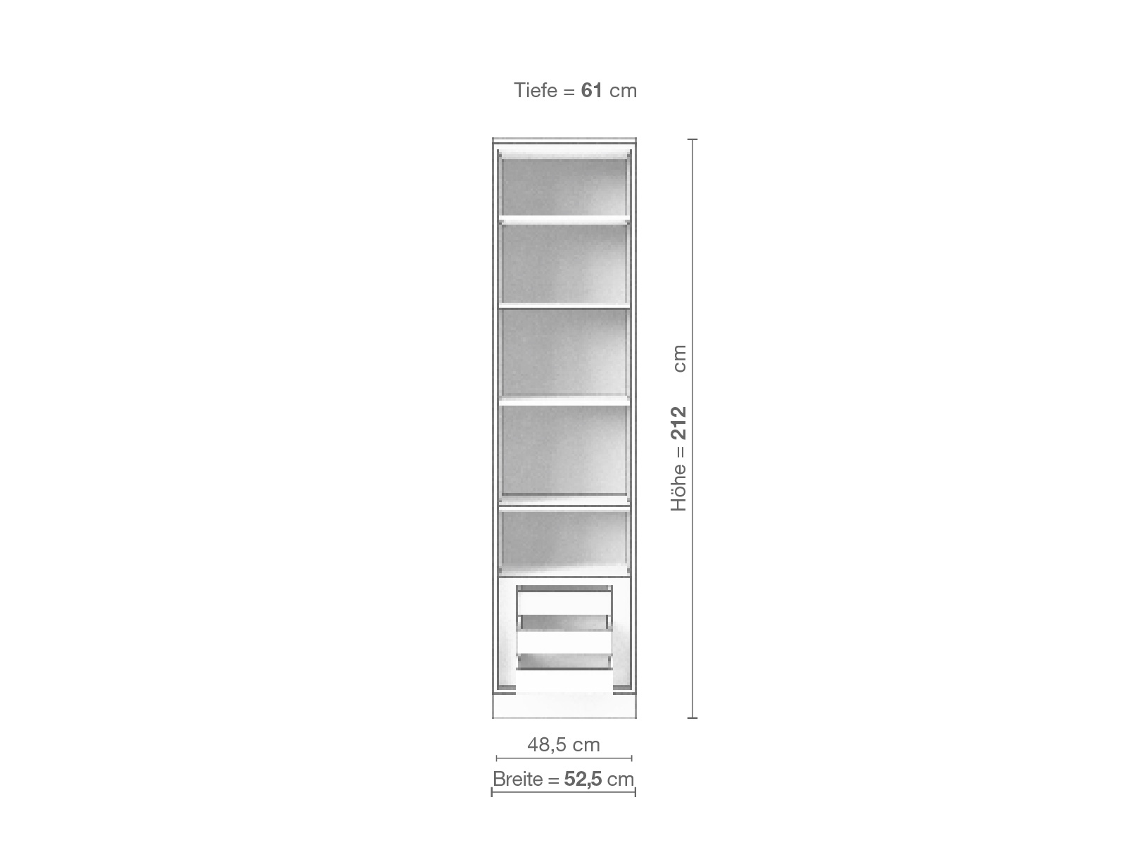 Buchenschrank „Ramon“, 1-türig, Höhe 212 cm, Inneneinrichtung C