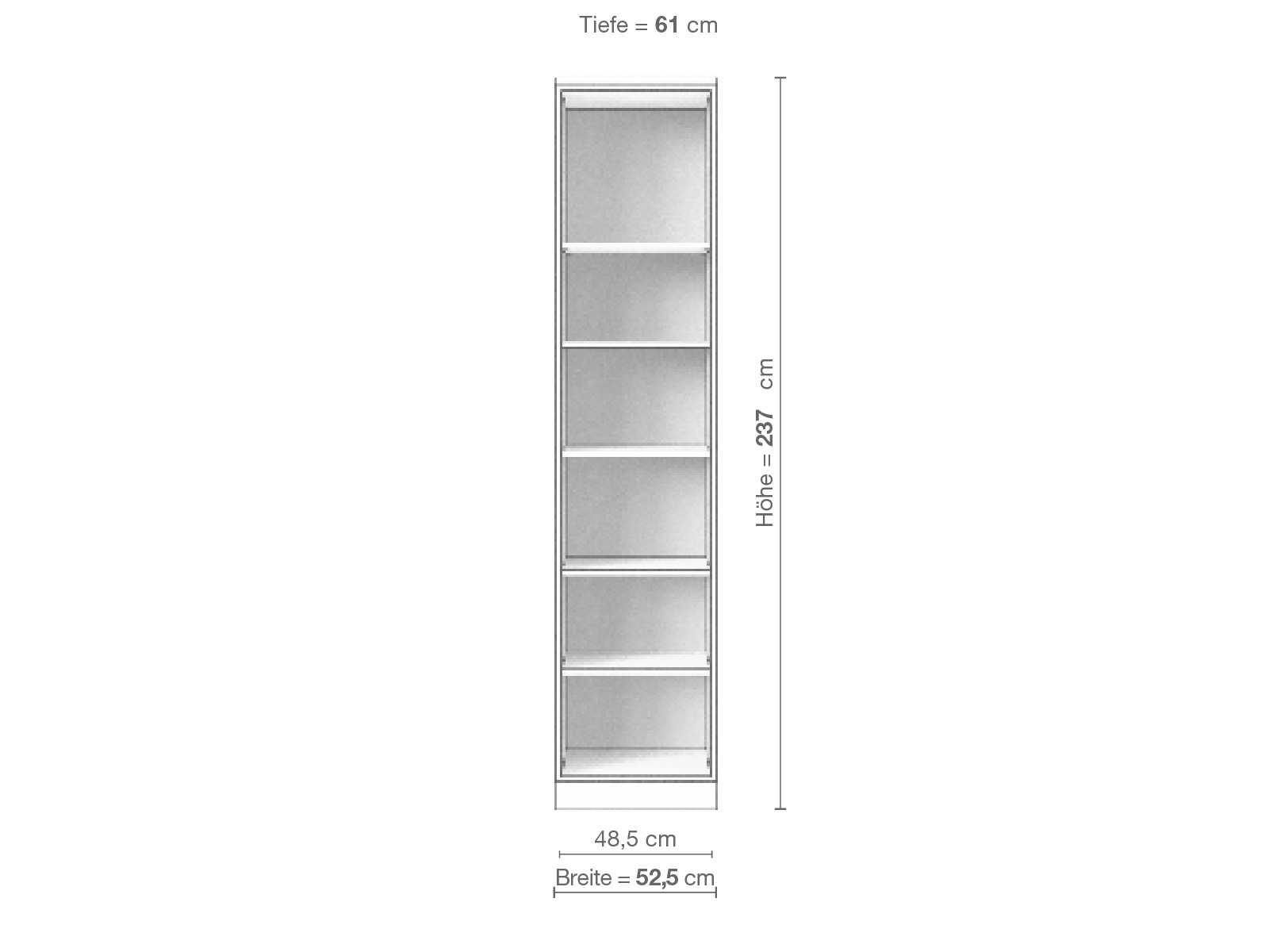 Buchenschrank „Ramon“, 1-türig, Höhe 237 cm, Inneneinrichtung B