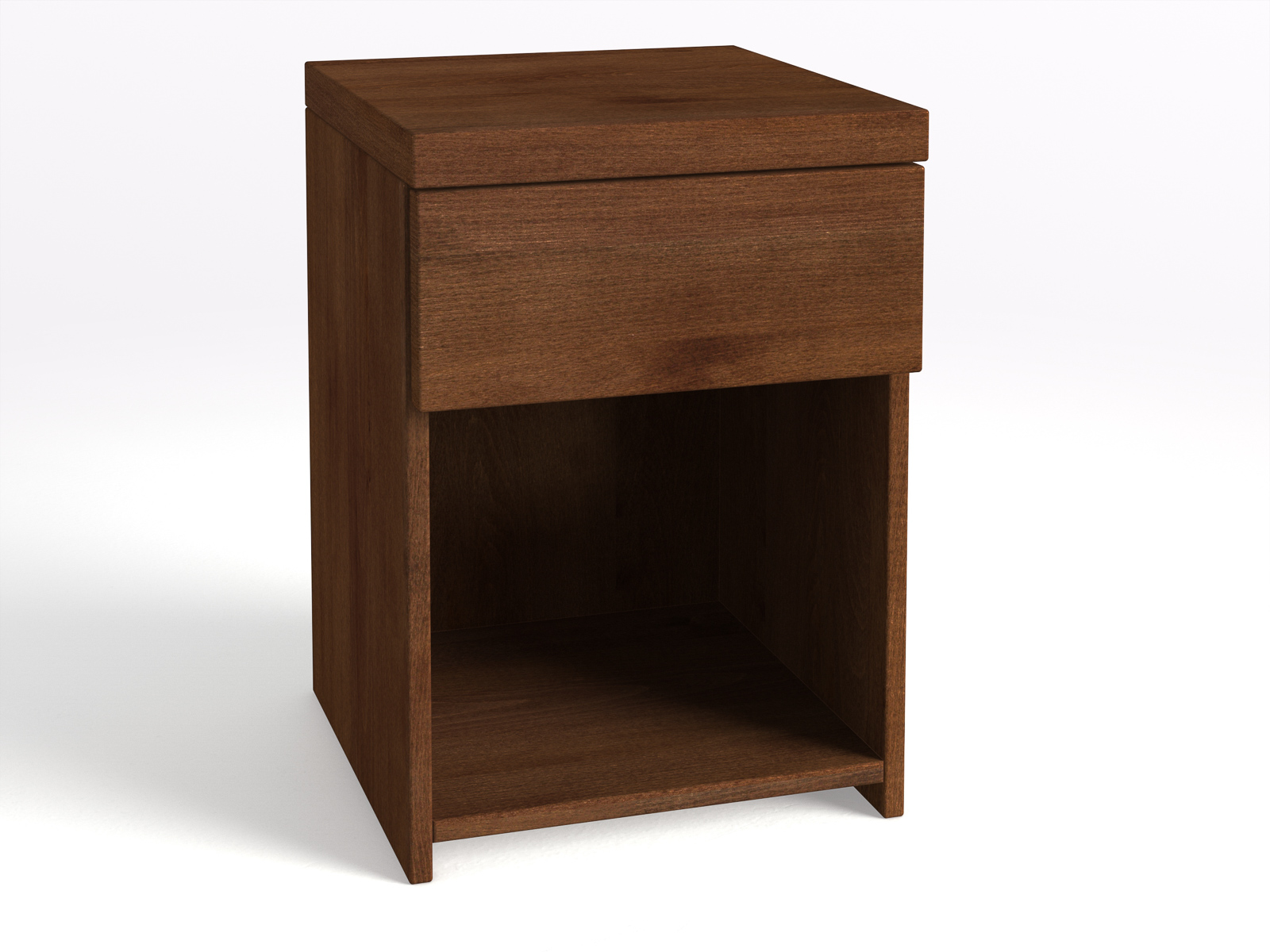 Nachttisch Buche Dunkel „Aaron“ in Boxspringhöhe, mit 1 Schubladen