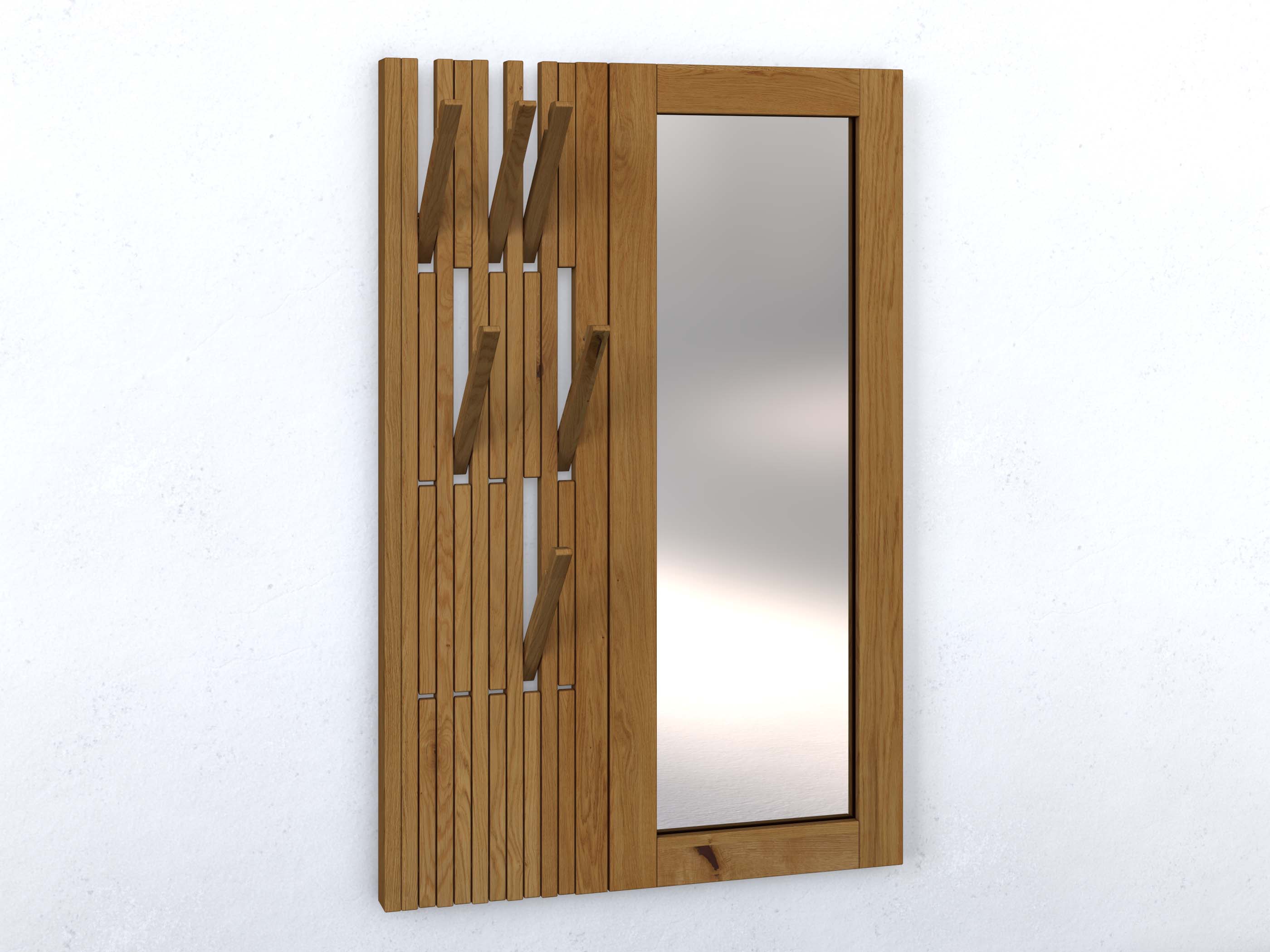 Wildeichengarderobe "Agnes" mit Spiegel rechts