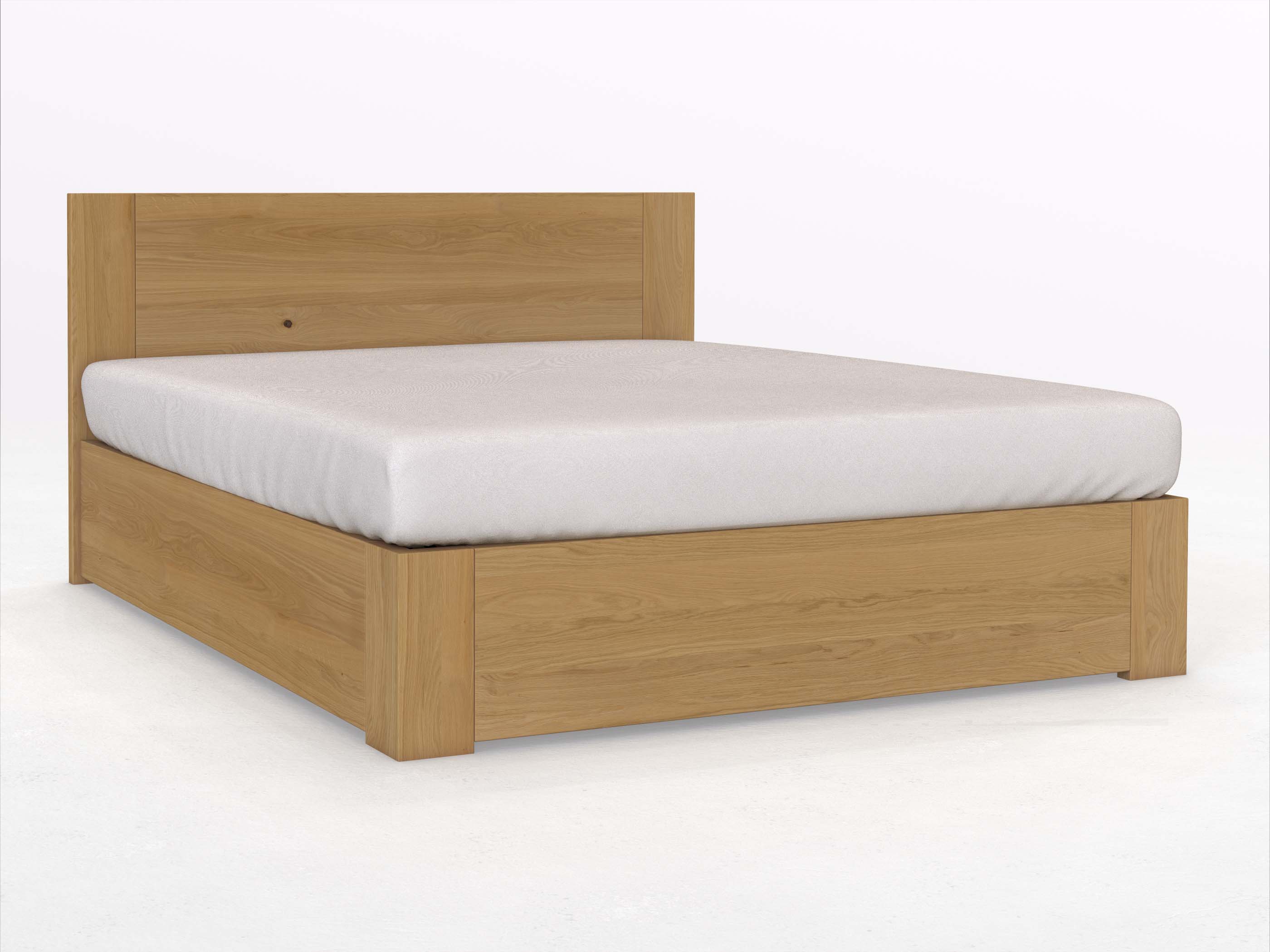 Eichenbett Hell „Alois“ Boxspring 180 x 200 cm ohne Gravur, ohne Unterbettkommode