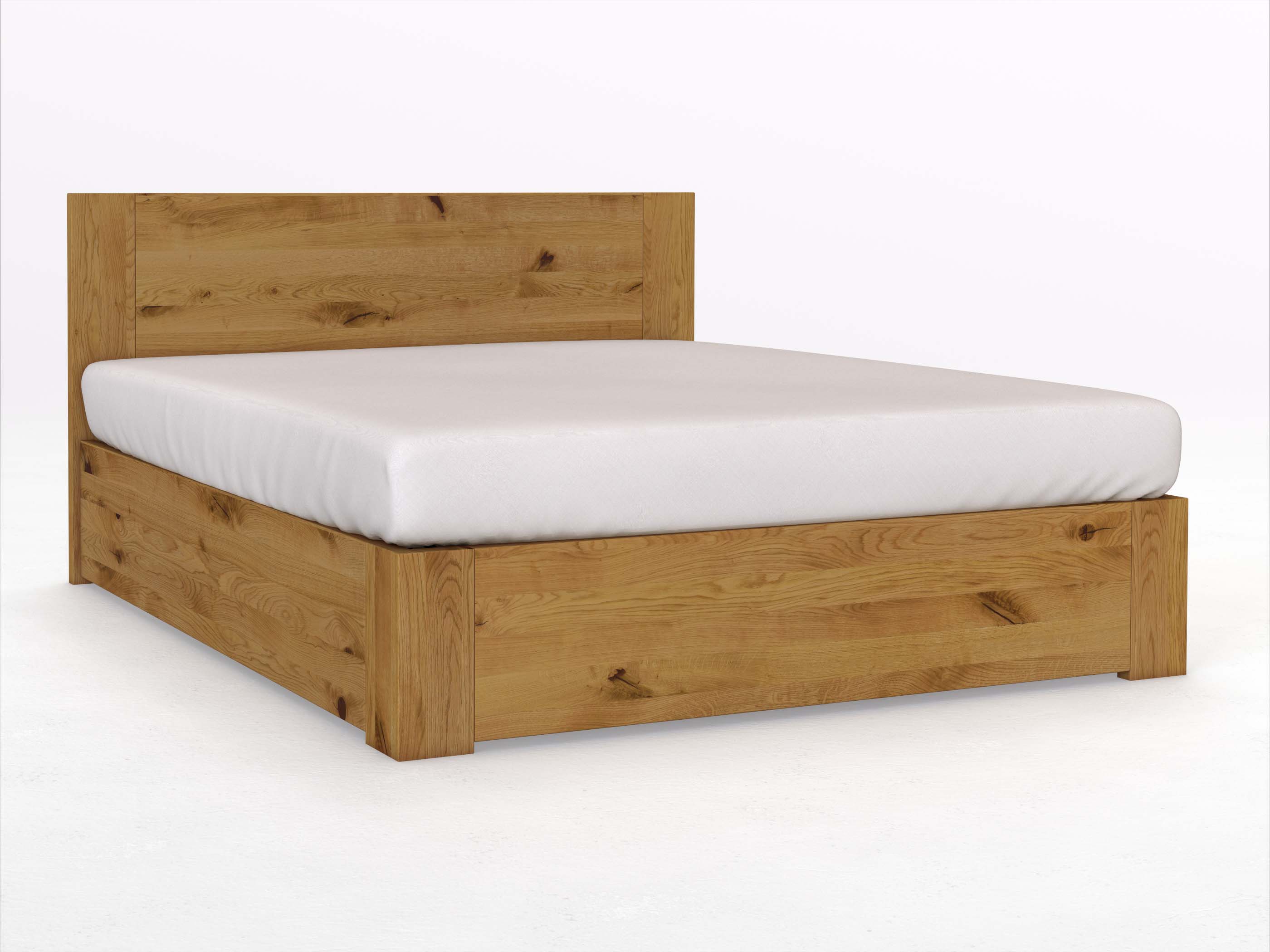 Wildeichenbett „Alois“ Boxspring 180 x 200 cm ohne Gravur, ohne Unterbettkommode