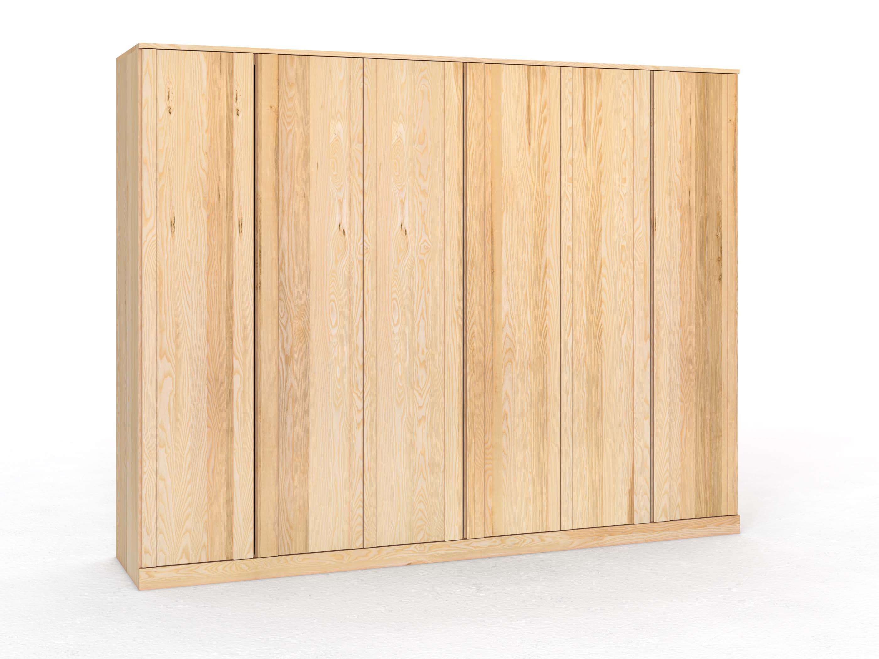 Eschenschrank „Arnika“, 6-türig, Höhe 235 cm, Griffausführung „Patrizia“