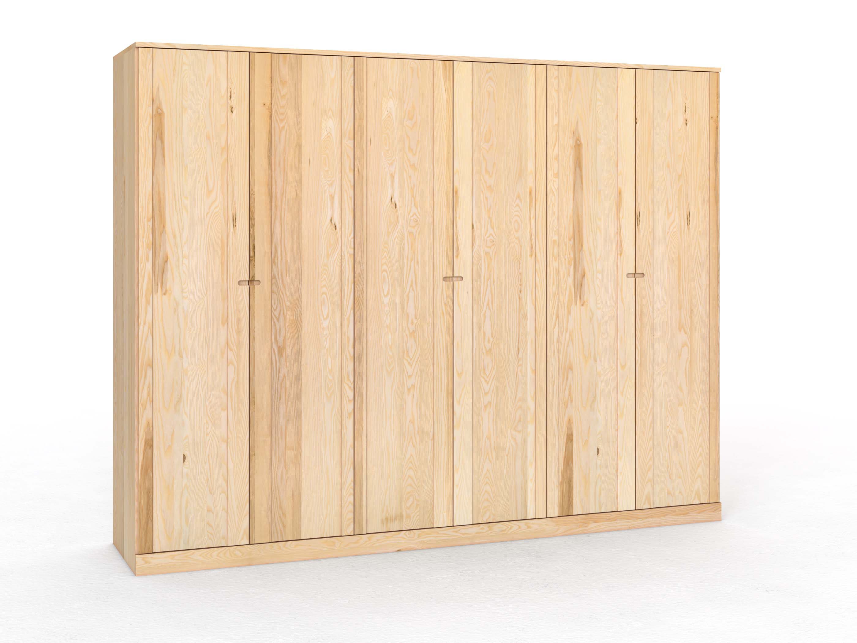 Eschenschrank „Arnika“, 6-türig, Höhe 235 cm, Griffausführung „Stefan“