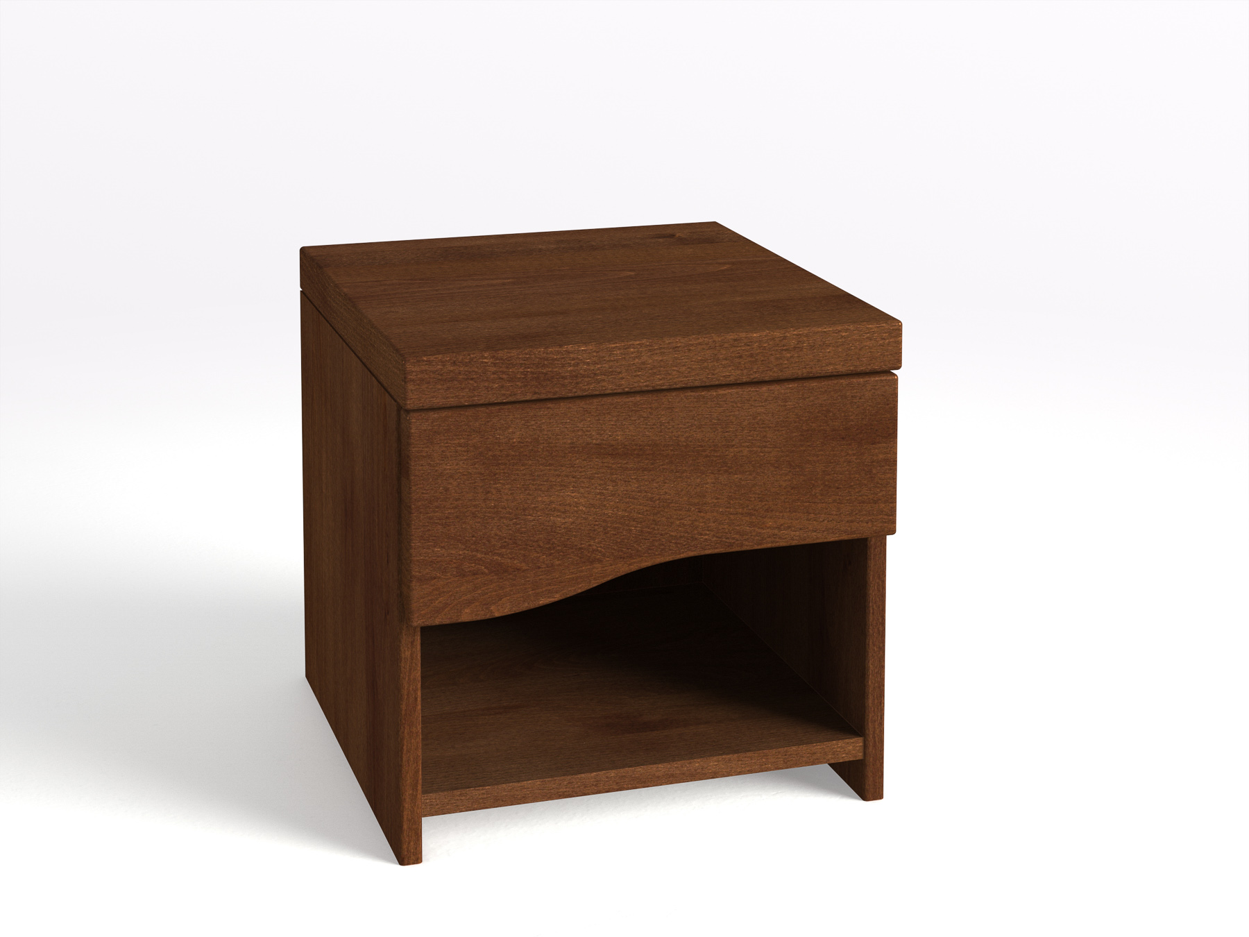Nachttisch „Astrid“ aus Kernbuche Dunkel in Standardhöhe, mit einer Schublade