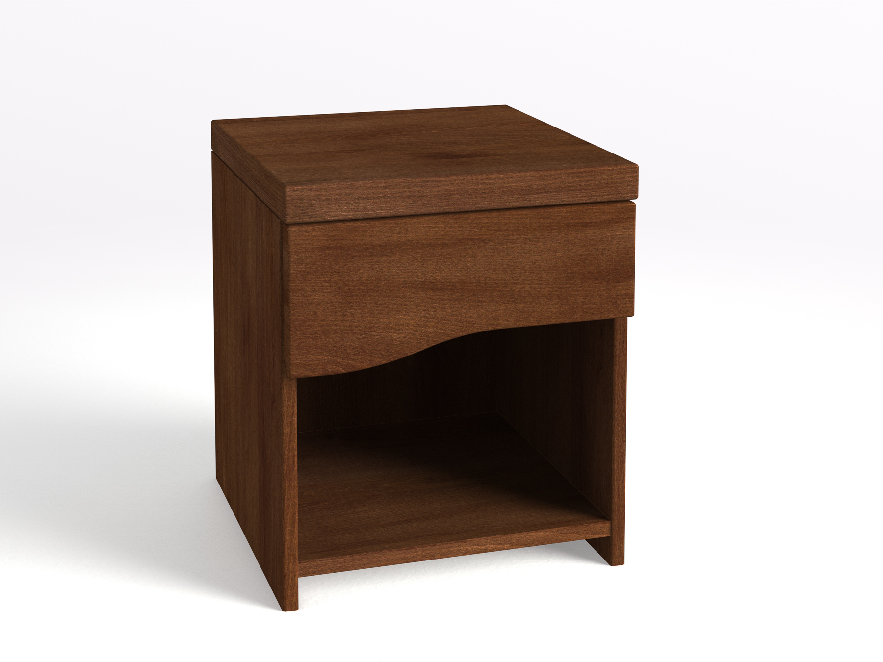 Nachttisch „Astrid“ aus Kernbuche Dunkel in Komforthöhe, mit einer Schublade