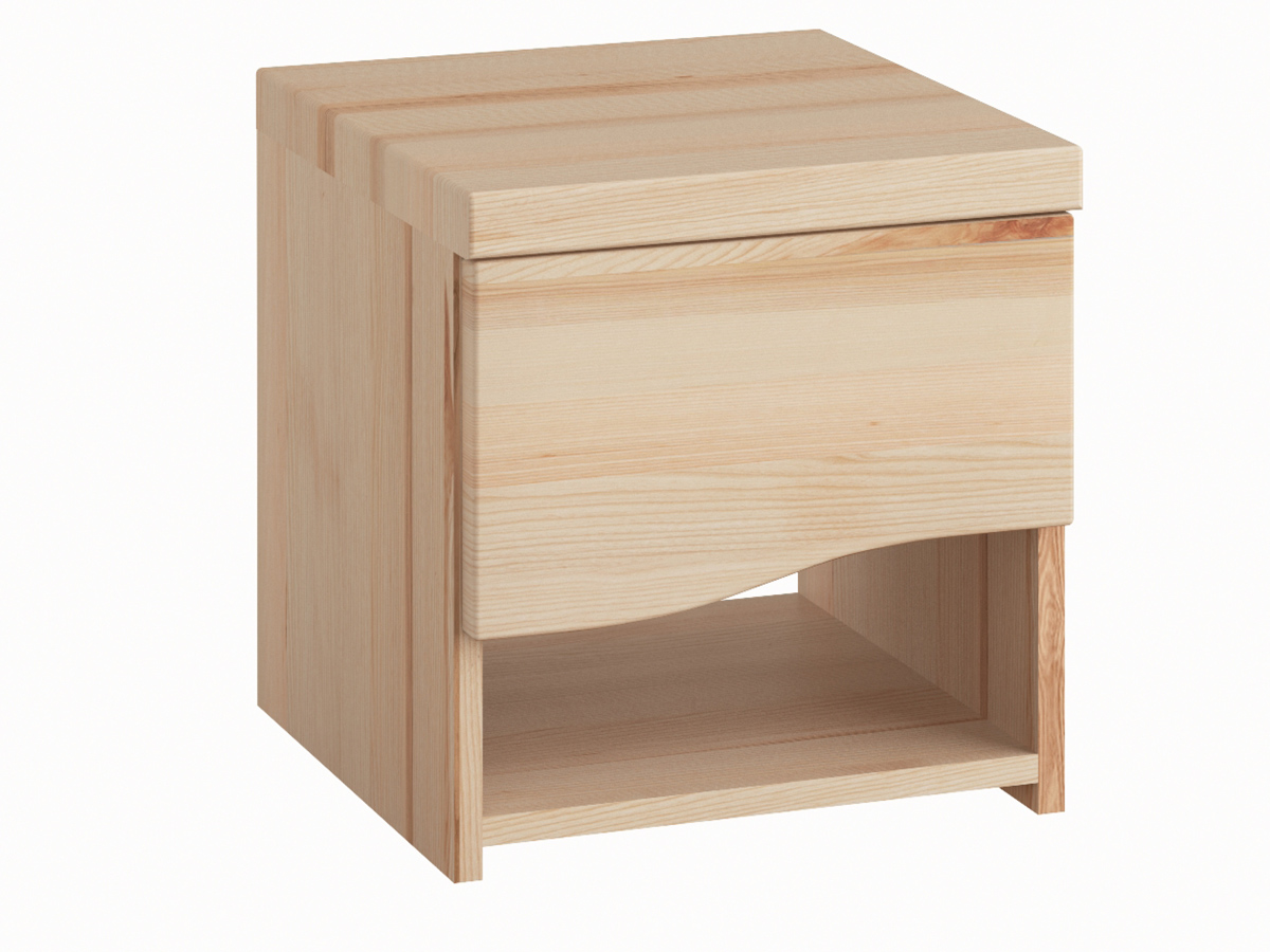 Nachttisch aus Esche „Astrid“ mit einer Schublade, in Standardhöhe