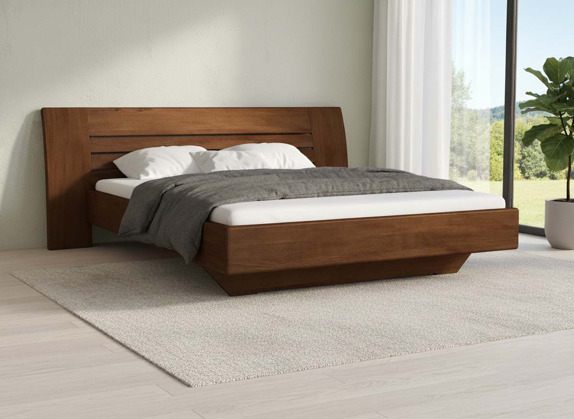 Buchenbett Dunkel „Bea“ in 180 x 200 cm