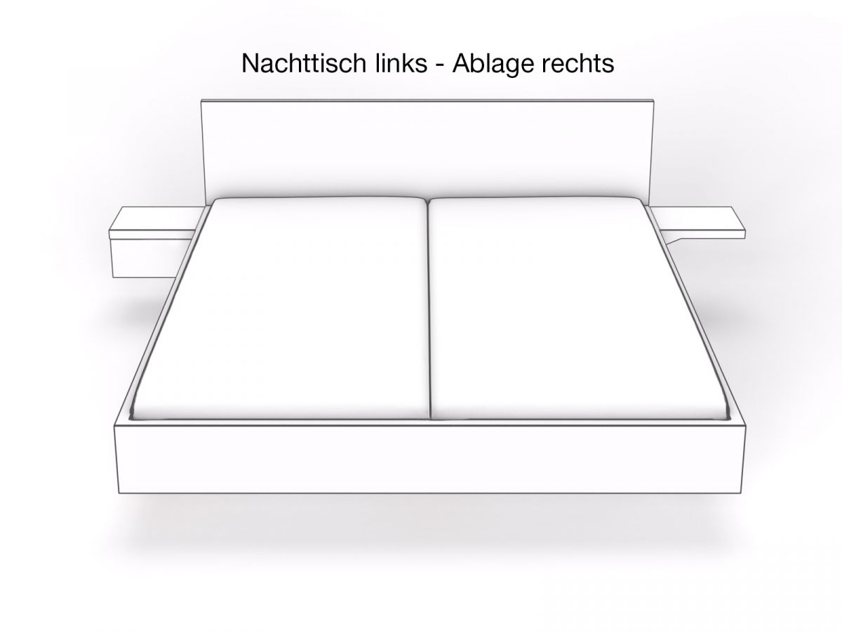 Nachttisch links- Ablage rechts