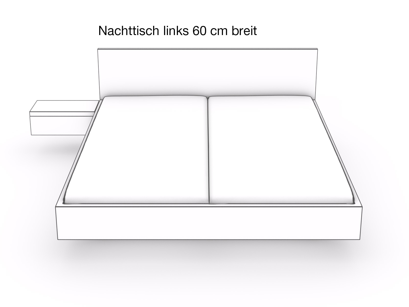 Nachttisch links 60 cm