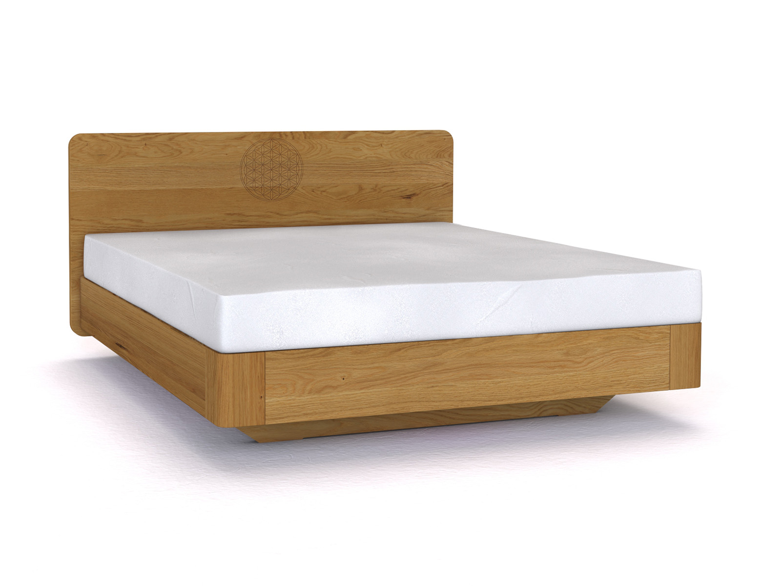 Eichenbett „Clara“ Boxspring 180 x 200 cm mit Gravur