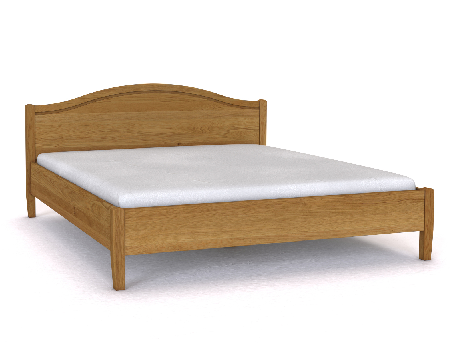 Bett „Hermine“ aus Massivholz 180 x 200 cm -  mit geradem Fußteil und mit Kopfteil „Rahmenlinie“