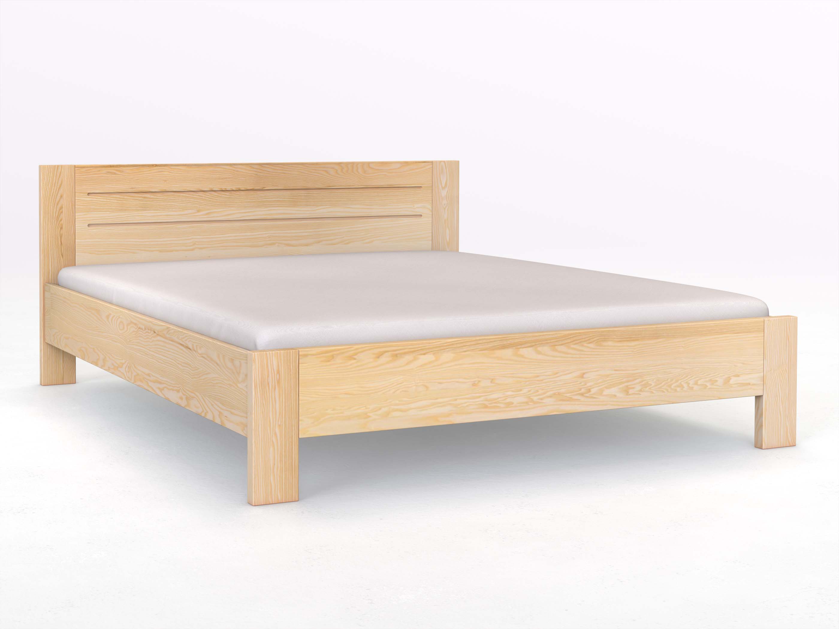 Eschenbett „Bianca“ in 180 x 200 cm mit der Gravur „Doppellinien“