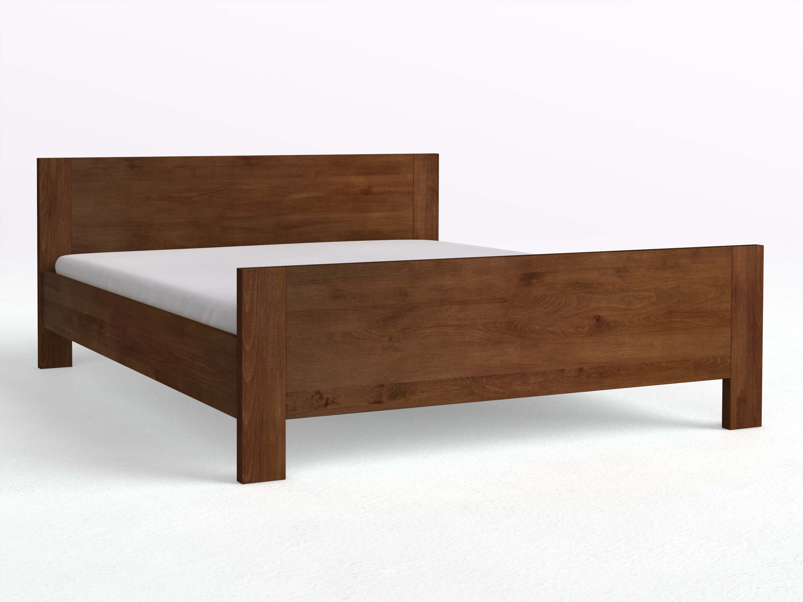 Buchenbett Dunkel „Bianca“ in 180 x 200 cm, mit erhöhtem Fußteil