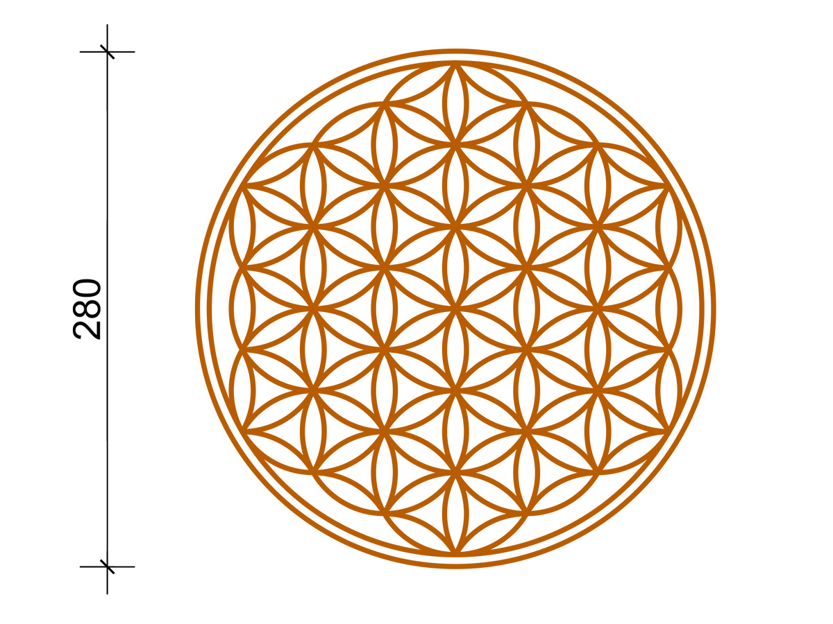 Fräsung - Blume des Lebens