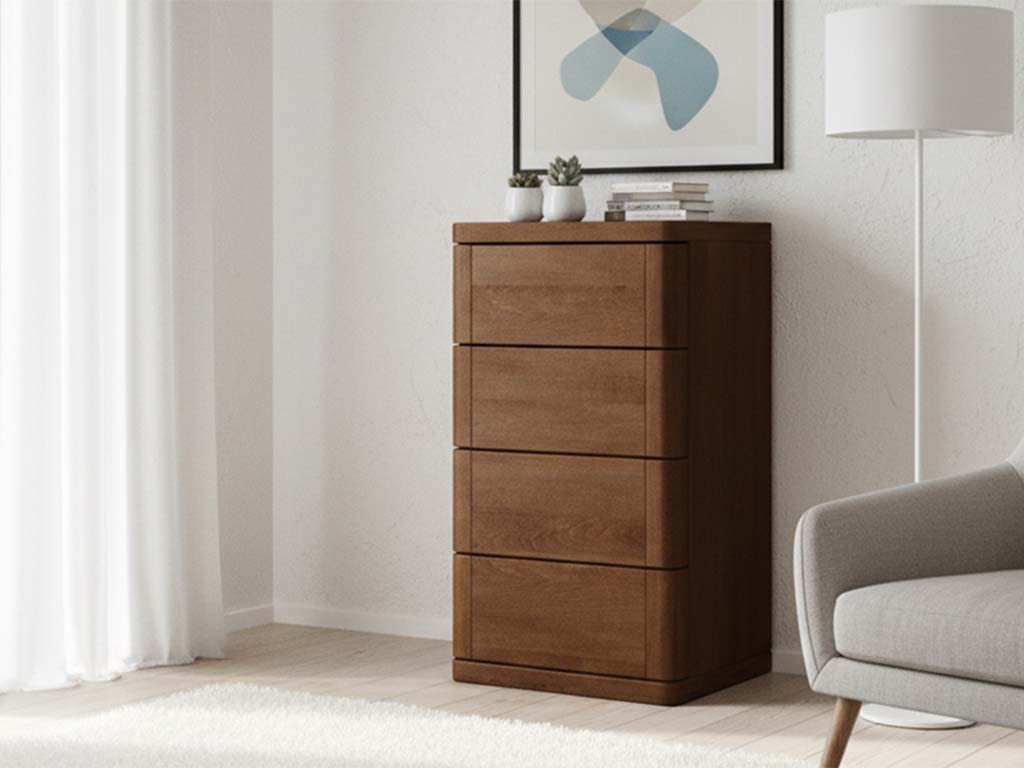 Buchenkommode Dunkel „Diana“ mit 4 Laden