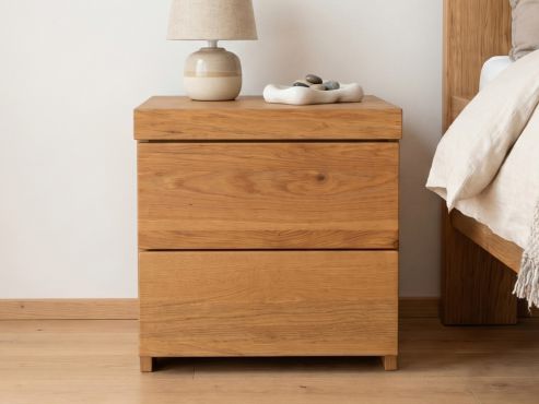 Nachttisch aus Zirbenholz mit Lade