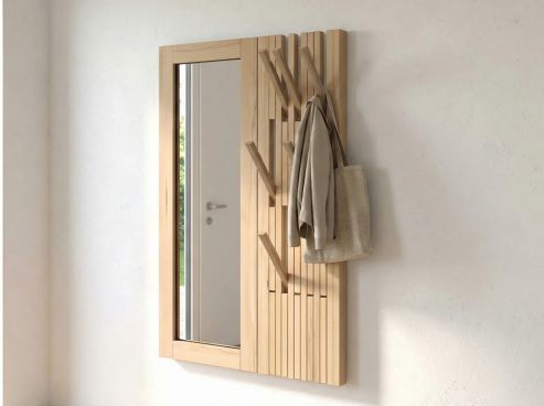 Wandgarderobe aus Zirbenholz