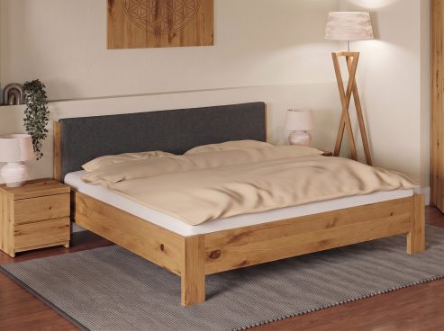 Bett Wildeiche „Bianca“ mit Polsterkopfteil