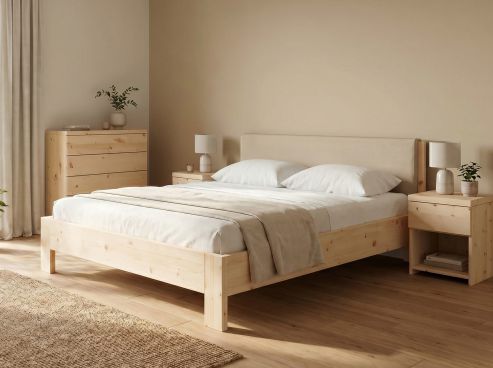 Zirbenschlafzimmer mit Zirbenbett „Bianca“