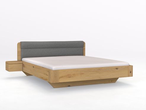 Wildeichenbett Hell „Clara“ mit Polsterkopfteil