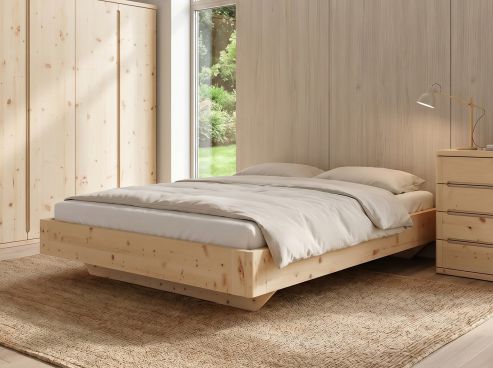 Zirbenholzbett „Clarissa“ ohne Kopfteil