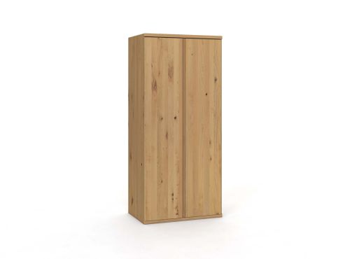 Wildeichenschrank Hell „Valentin“, 2-türig, Höhe 220 cm, Griffausführung „Patrizia“