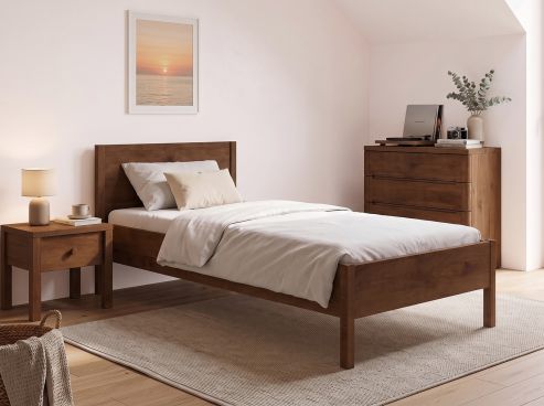 Kinder- & Jugendbett „Flora“ Kernbuche Dunkel in 90 x 200 cm