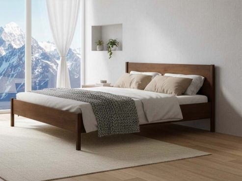 Buchenbett Dunkel „Flora“ in 180 x 200 cm