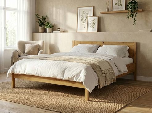 Wildeichenbett „Flora“ in 180 x 200 cm