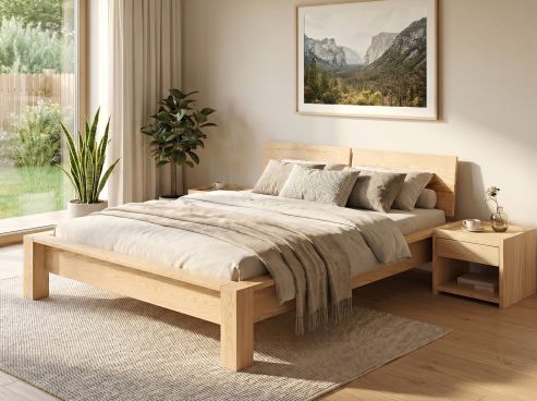 Eichenschlafzimmer mit Bett aus Massivholz "Hanna"