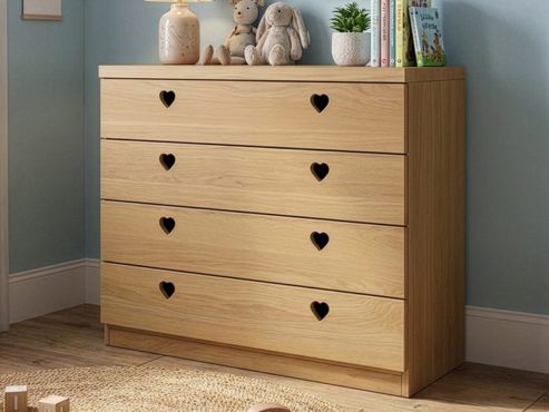 Eichenkommode Hell „Heidi“ mit 4 Laden