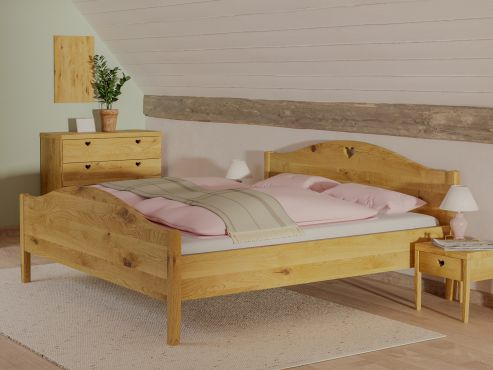 Wildeichenbett „Hermine“ 180 x 200 cm