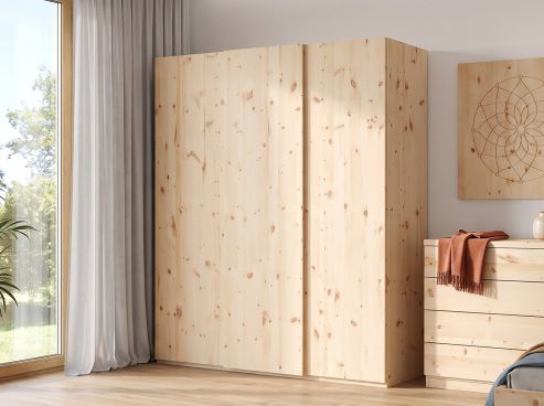 Zirbenschrank „Ludwig", 3-türig, Höhe 220 cm, Inneneinrichtung: A, Griff: C