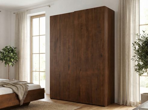 Buchenschrank Dunkel „Ludwig", 2-türig, Höhe 220 cm, Griff C