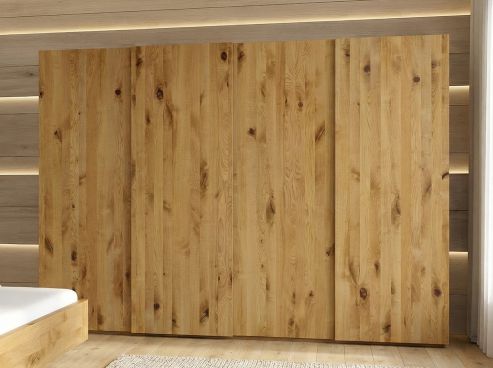 Wildeichenschrank „Ludwig", 4-türig, Höhe 220 cm, Grifflos