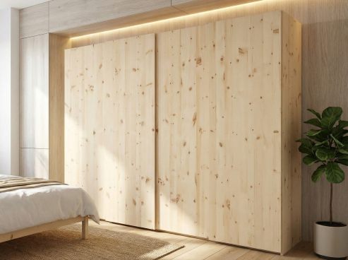 Zirbenschrank „Ludwig", 4-türig, Höhe 220 cm, Inneneinrichtung: A, Griff: C