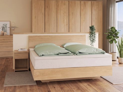 Boxspringbett „Lukas“ aus Eiche Hell ohne Gravur