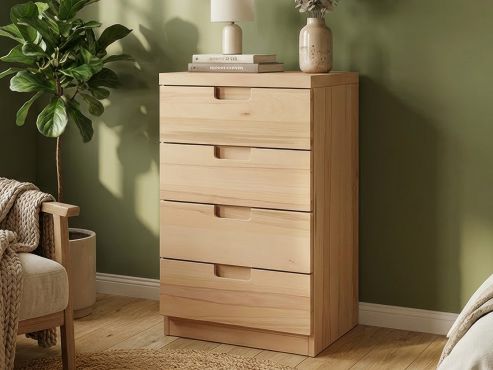Kernbuchenkommode „Lukas“ mit 4 Laden