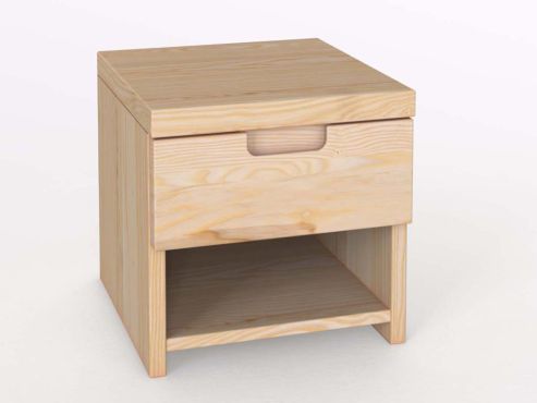Nachttisch aus Esche "Lukas" mit einer Schublade, in Standardhöhe