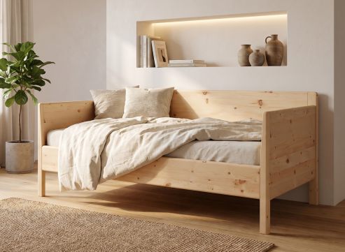 Zirben-Schlafsofa „Melanie“ 90 x 200 cm - mit zwei Armlehnen