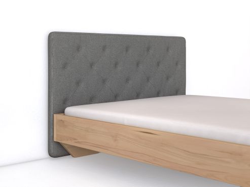 Polsterkopfteil „Michael" geknöpft, 190 cm breit, Fischgrät in Grauer Mohn
