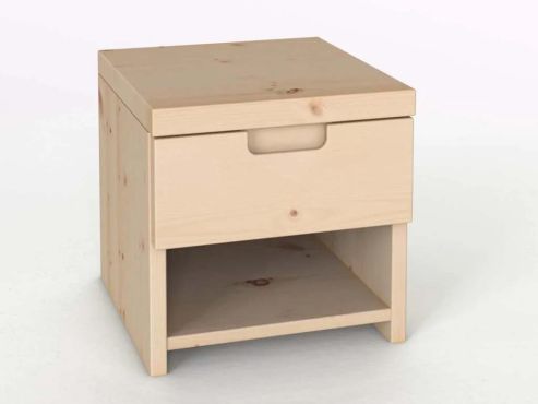 Nachttisch „Lukas“ aus Zirbe mit einer Schublade