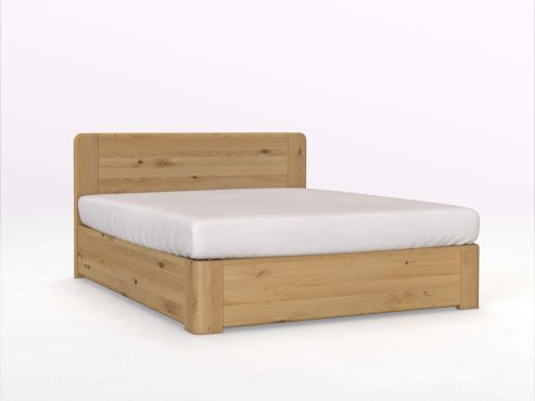 Boxspringbett „Niklas“ aus Wildeiche Hell ohne Gravur und ohne Unterbettkommode