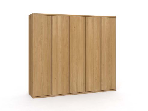Eichenschrank Hell „Romana“, 5-türig, Höhe 220 cm, Griffausführung „Patrizia“