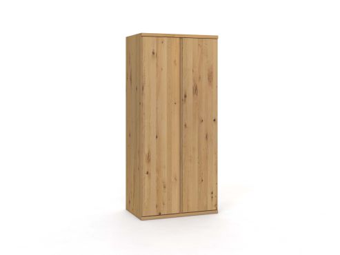 Wildeichenschrank Hell „Romana“, 2-türig, Höhe 220 cm, Griffausführung „Patrizia“