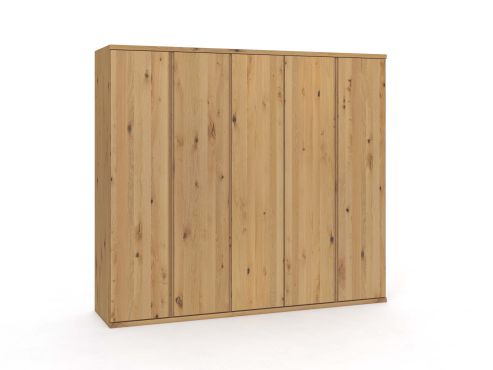 Wildeichenschrank Hell „Romana“, 5-türig, Höhe 220 cm, Griffausführung „Patrizia“