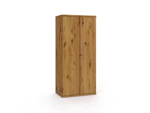 Wildeichenschrank „Romana“, 2-türig, Höhe 220 cm, Griffausführung „Patrizia“