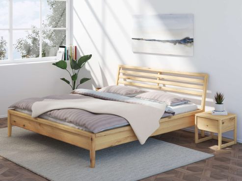 Bett „Ben“ aus Wildeiche Hell in 180 x 200 cm